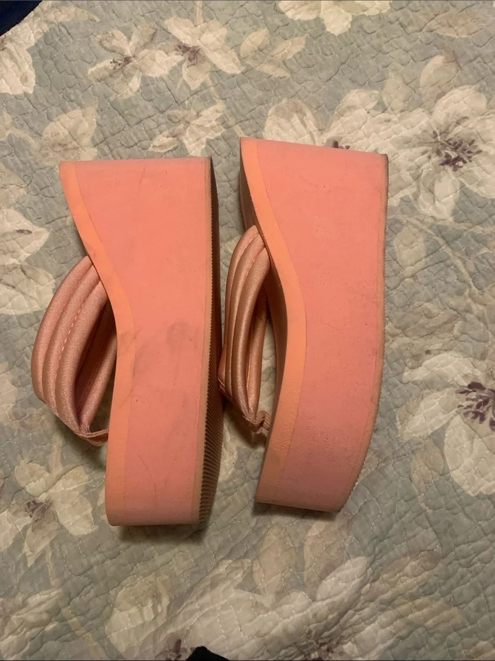 Always Pretty Women's Peach/pinkPlatform Flip-Flop Sandals Size 9